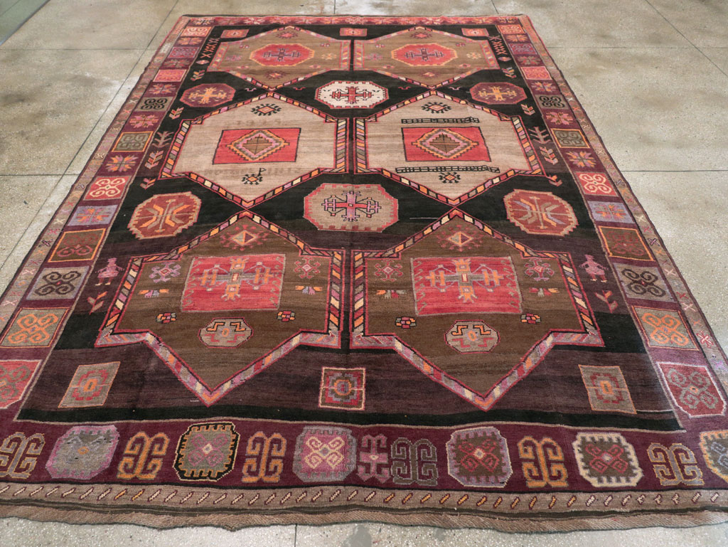 Vintage Turkish Anatolian Tribal Room Size Carpet, No.30914 - Gsblank