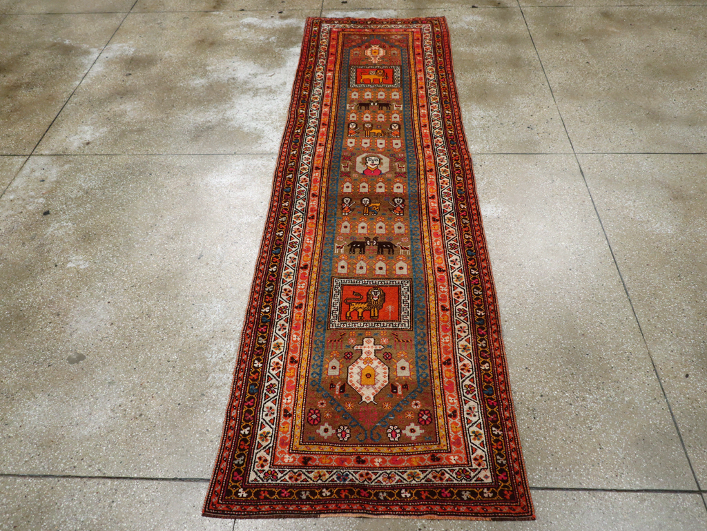 Vintage Anatolian Pictorial Rug, No.30928 - Gsblank