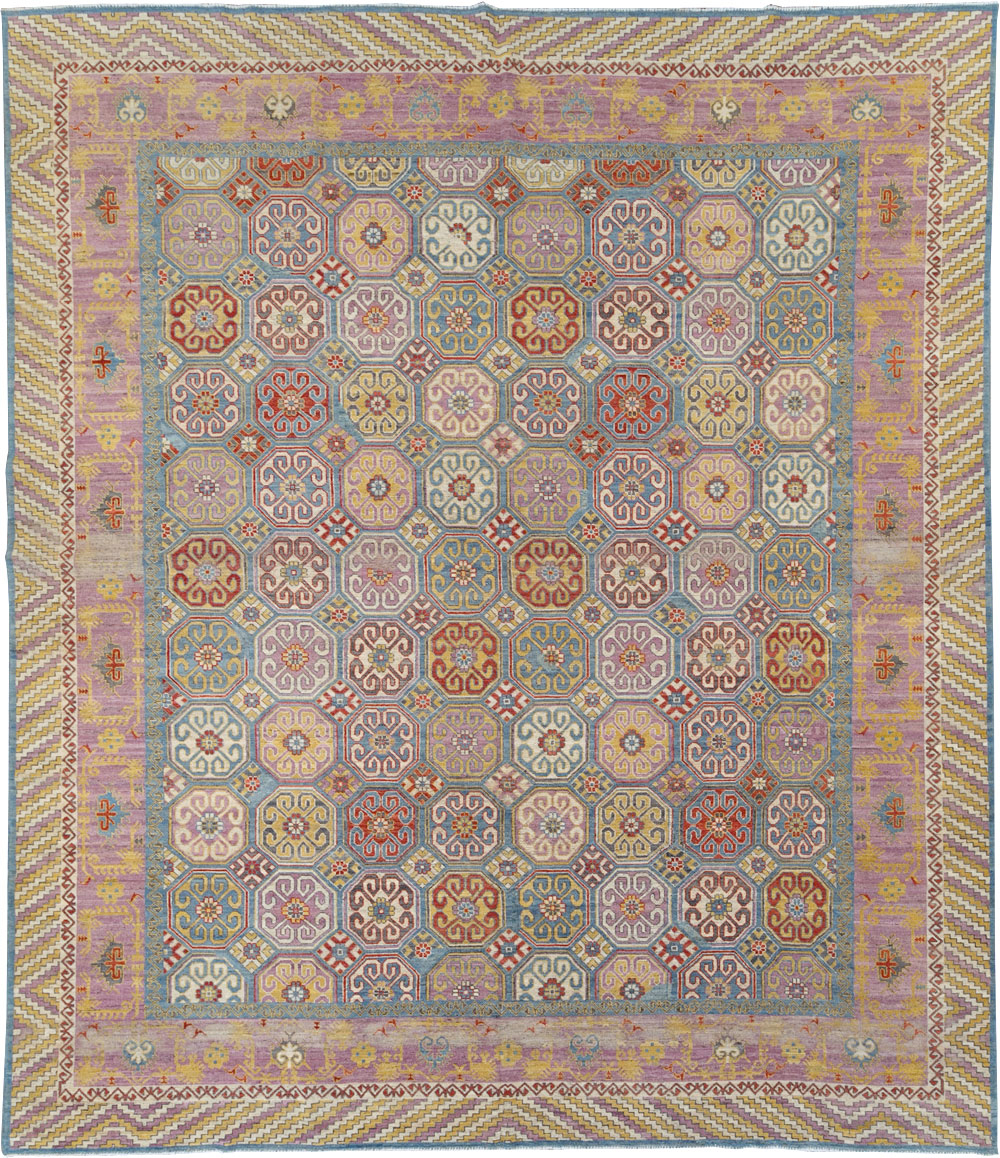 Contemporary East Turkestan Khotan Large Room Size Carpet, No.30930 - Gsblank