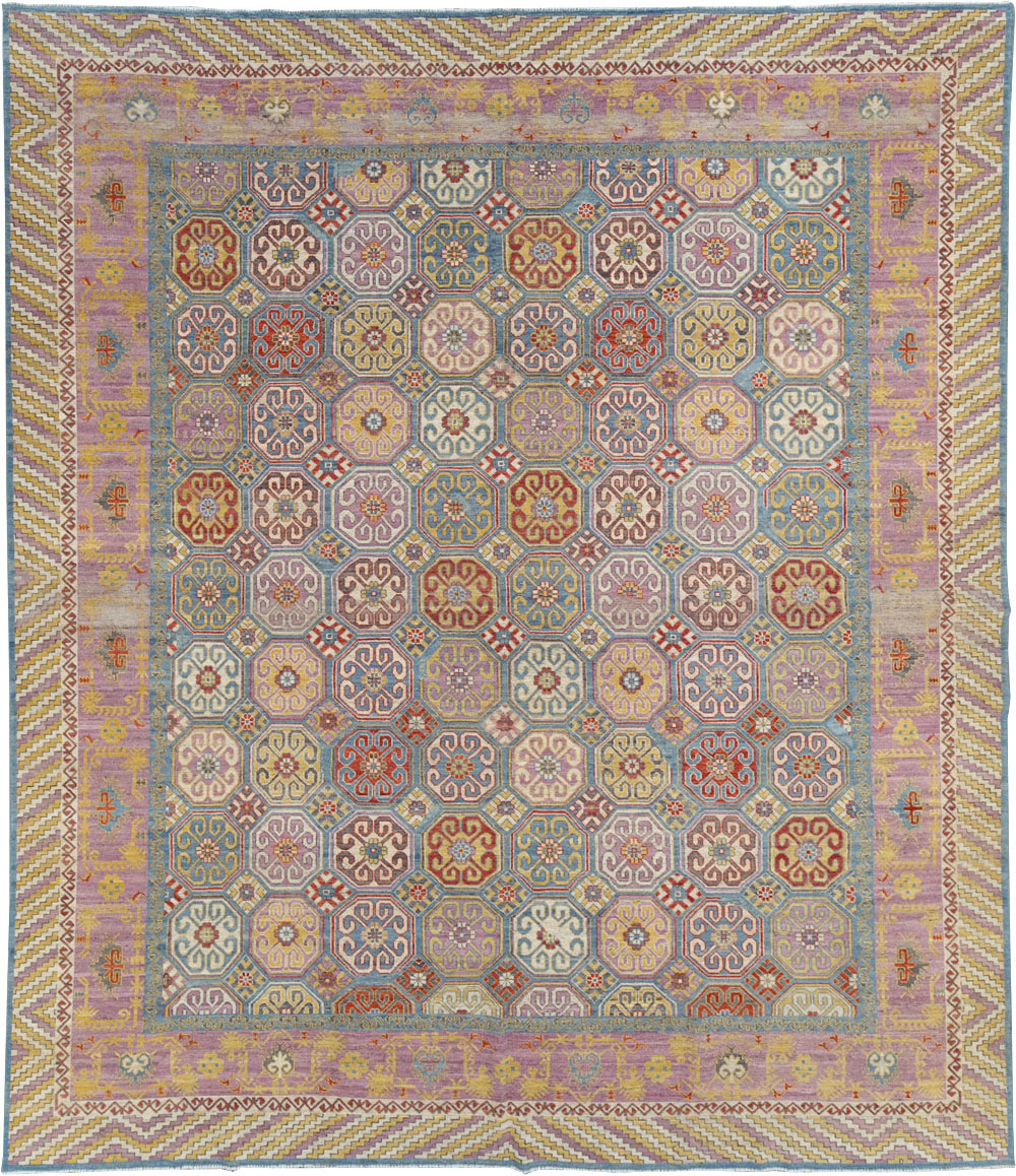 Contemporary East Turkestan Khotan Large Room Size Carpet, No.30930 - Gsblank