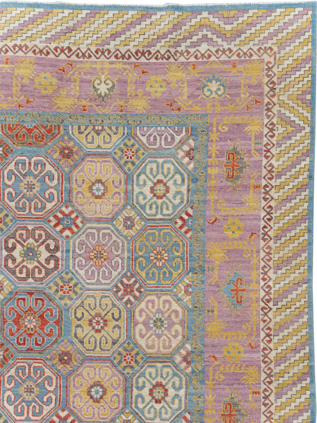 Contemporary East Turkestan Khotan Large Room Size Carpet, No.30930 - Gsblank
