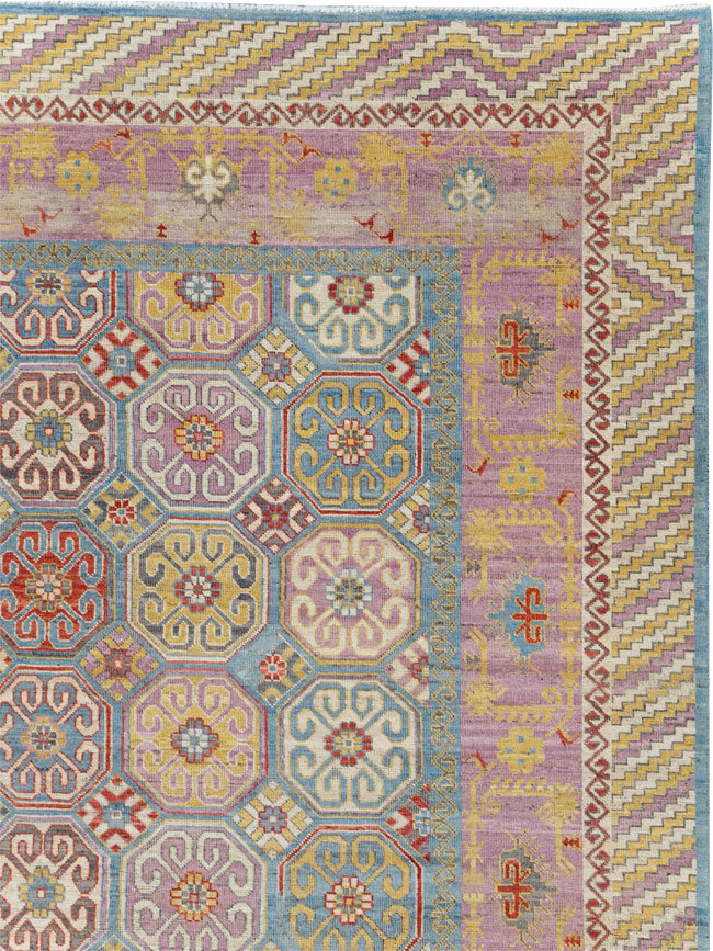 Contemporary East Turkestan Khotan Large Room Size Carpet, No.30930 - Gsblank
