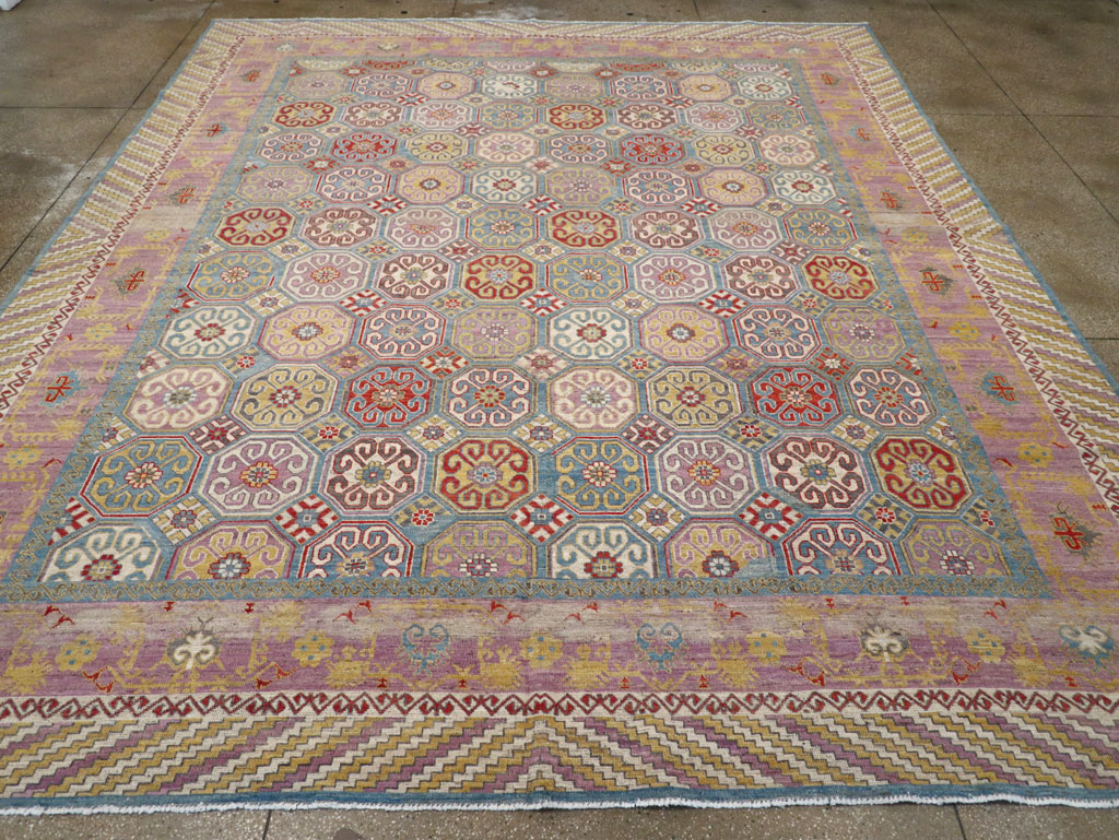 Contemporary East Turkestan Khotan Large Room Size Carpet, No.30930 - Gsblank