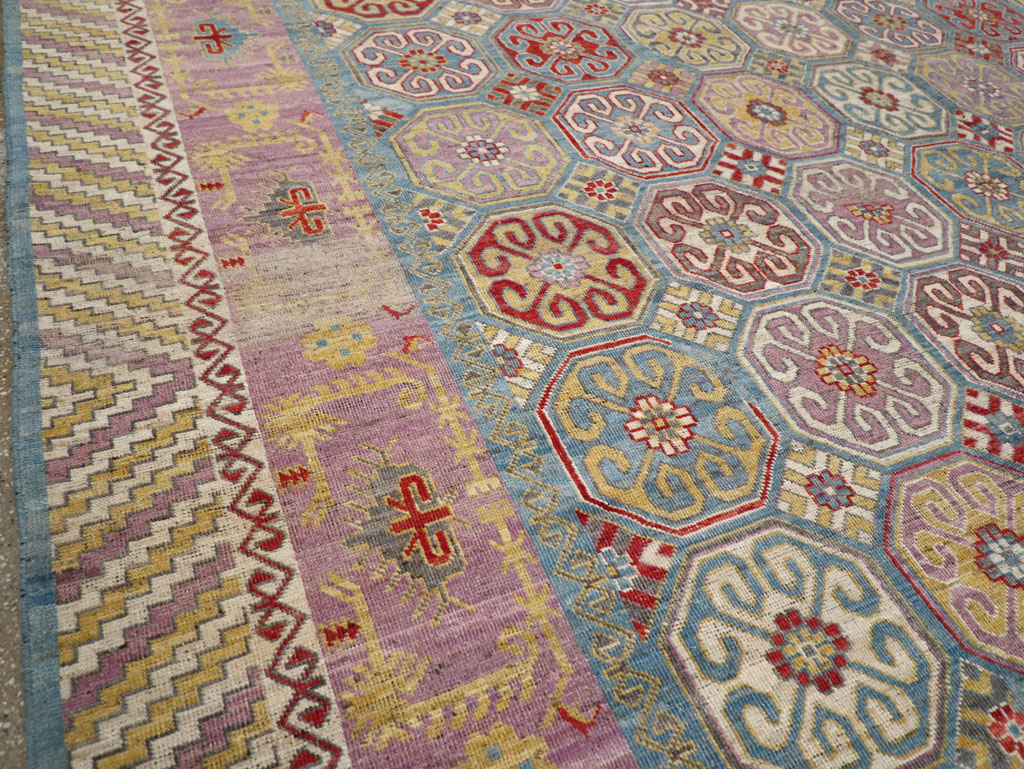 Contemporary East Turkestan Khotan Large Room Size Carpet, No.30930 - Gsblank