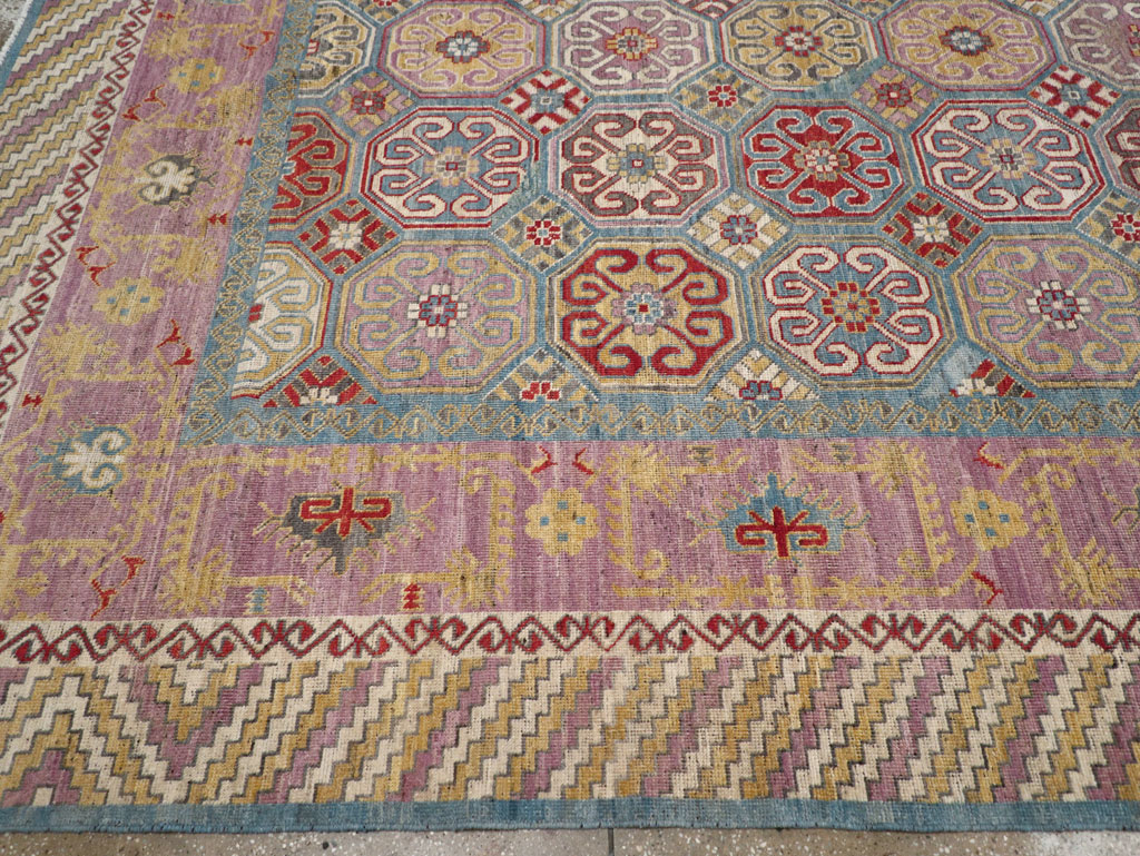 Contemporary East Turkestan Khotan Large Room Size Carpet, No.30930 - Gsblank