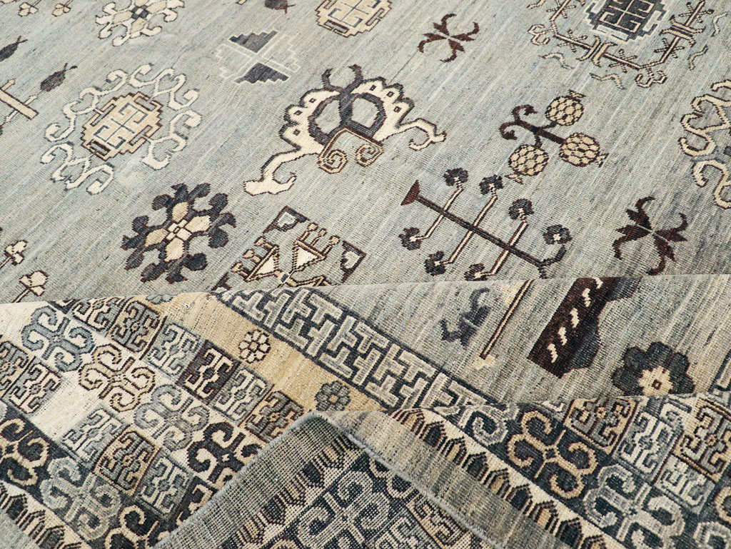 Contemporary East Turkestan Khotan Room Size Carpet, No.30931 - Gsblank