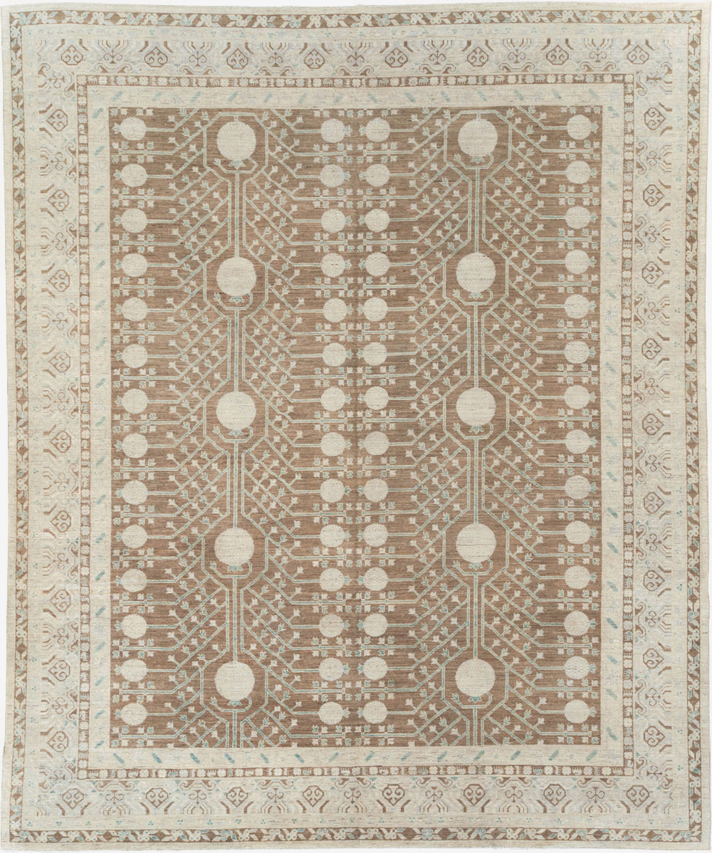 Contemporary East Turkestan Khotan Large Room Size Carpet, No.30933 - Gsblank
