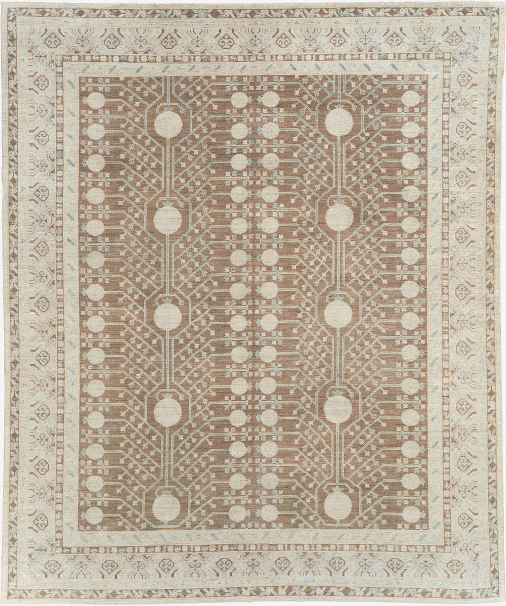 Contemporary East Turkestan Khotan Large Room Size Carpet, No.30933 - Gsblank