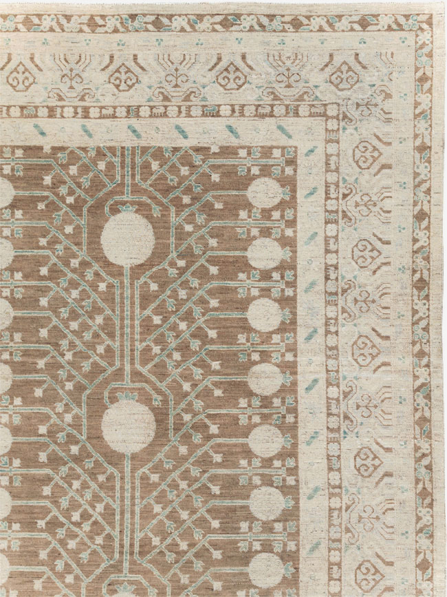 Contemporary East Turkestan Khotan Large Room Size Carpet, No.30933 - Gsblank