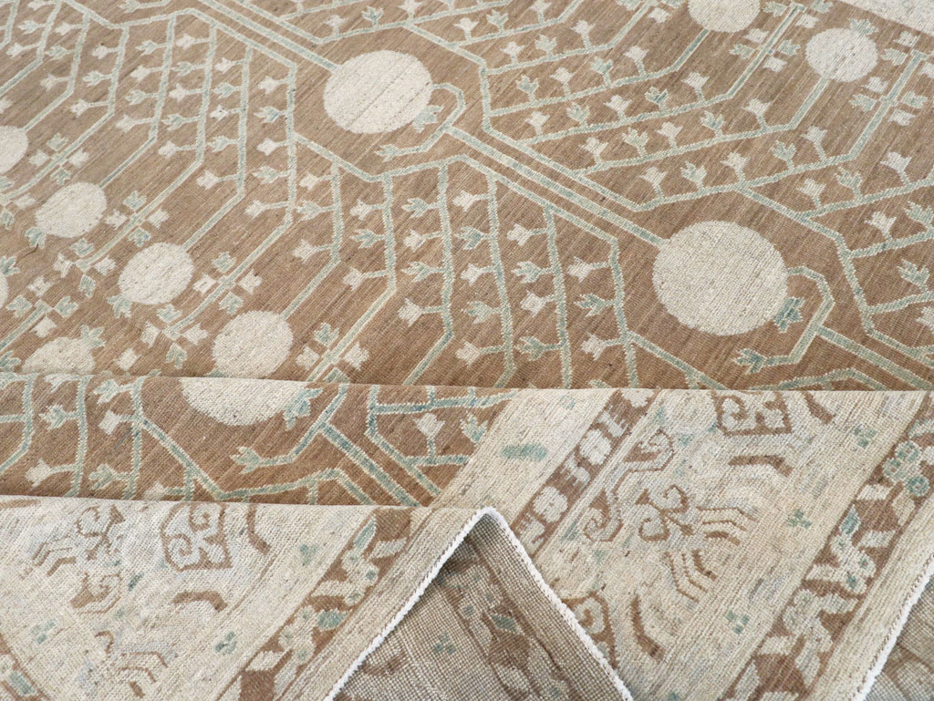 Contemporary East Turkestan Khotan Large Room Size Carpet, No.30933 - Gsblank