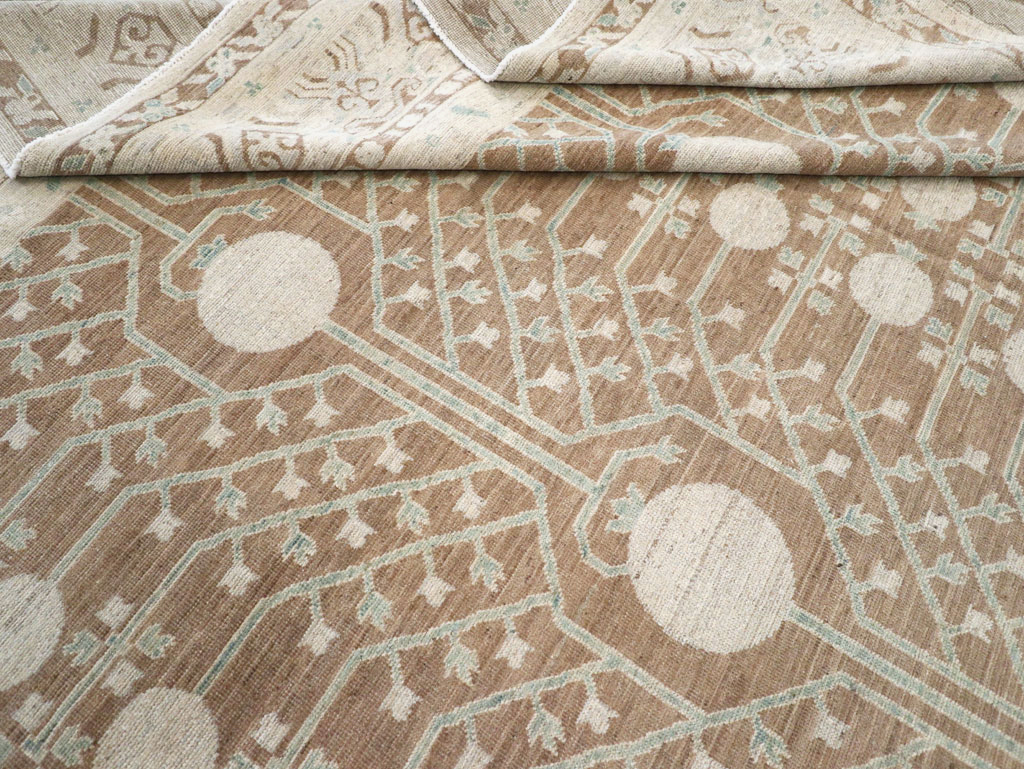 Contemporary East Turkestan Khotan Large Room Size Carpet, No.30933 - Gsblank