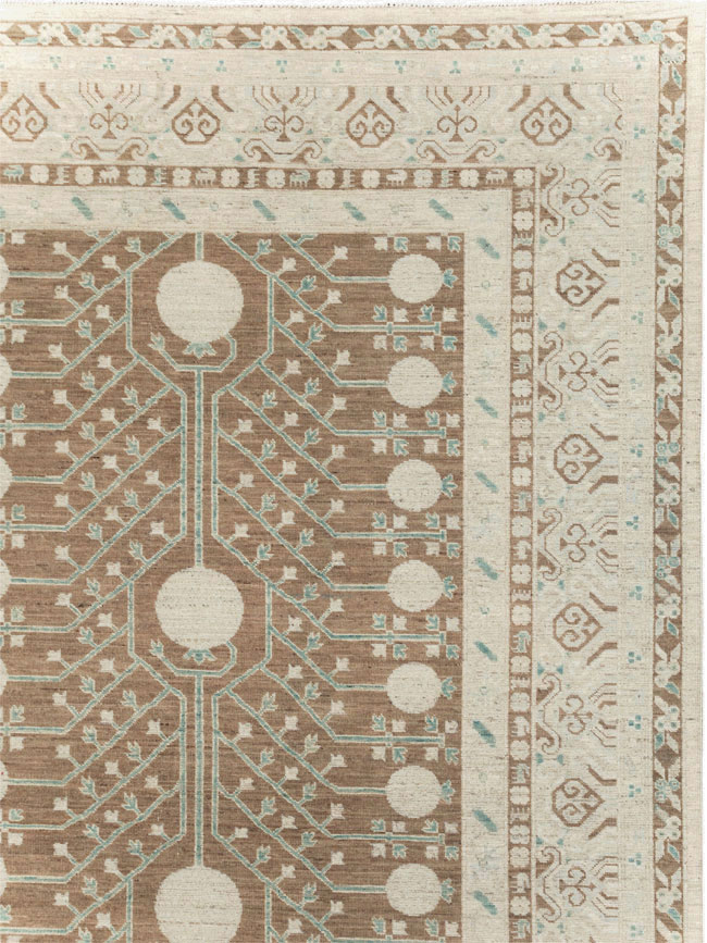 Modern East Turkestan Khotan Large Room Size Carpet, No.30934 - Gsblank