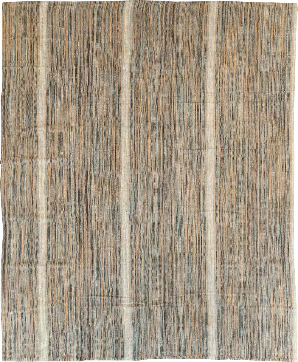 Modern Turkish Flatweave Room Size Carpet, No.30947 - Gsblank