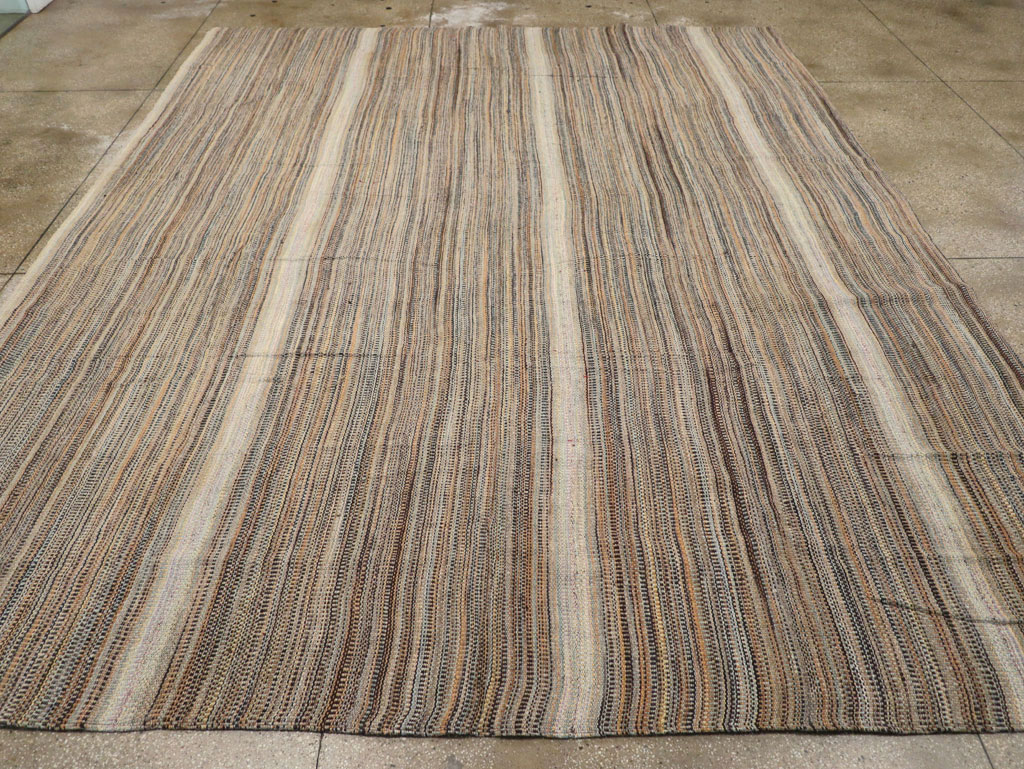 Modern Turkish Flatweave Room Size Carpet, No.30947 - Gsblank