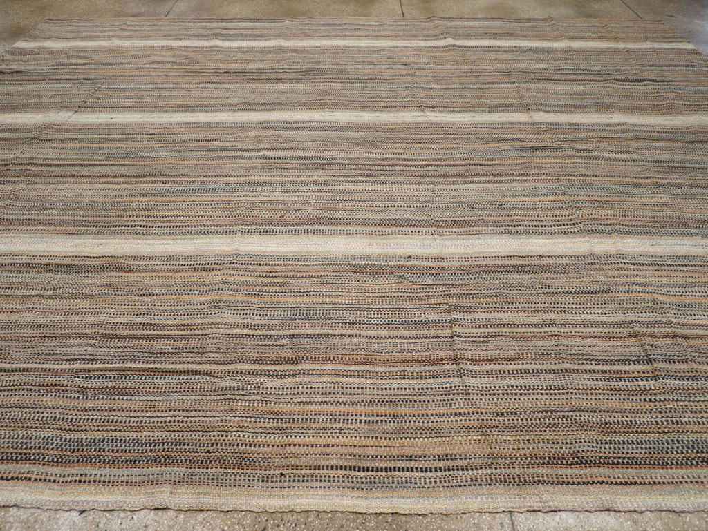 Modern Turkish Flatweave Room Size Carpet, No.30947 - Gsblank