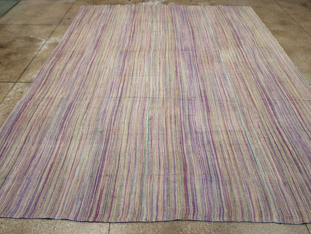 Modern Turkish Flatweave Room Size Carpet, No.30948 - Gsblank