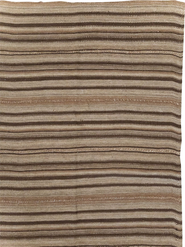 Vintage Turkish Flatweave Kilim Square Room Size Carpet, No.30949 - Gsblank