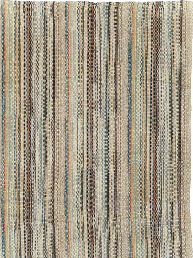 Modern Turkish Flatweave Room Size Carpet, No.30950 - Gsblank