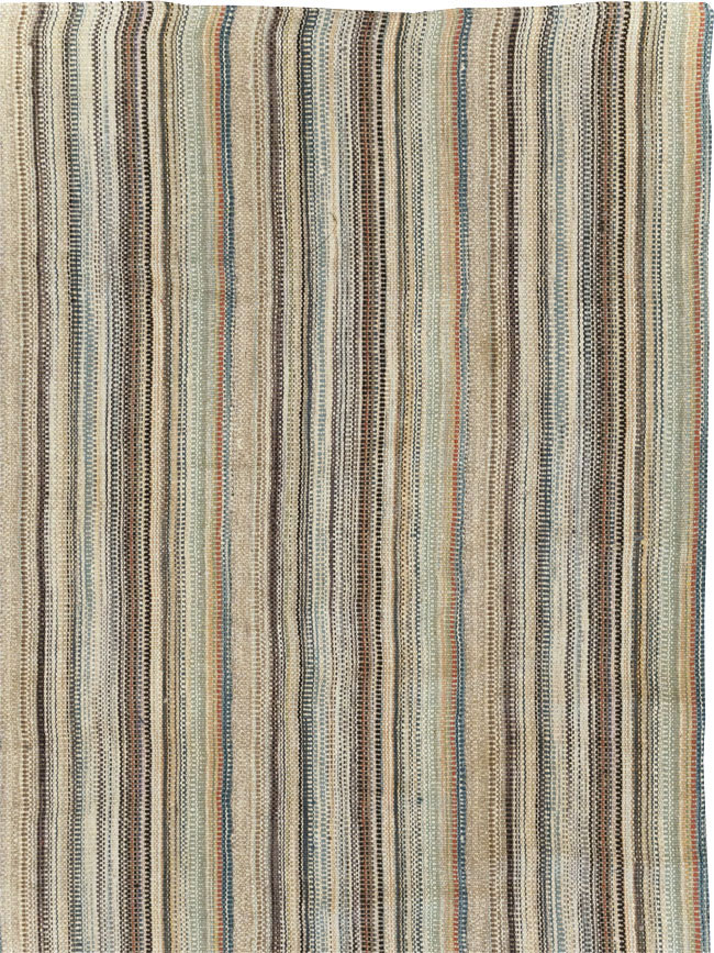 Modern Turkish Flatweave Room Size Carpet, No.30950 - Gsblank