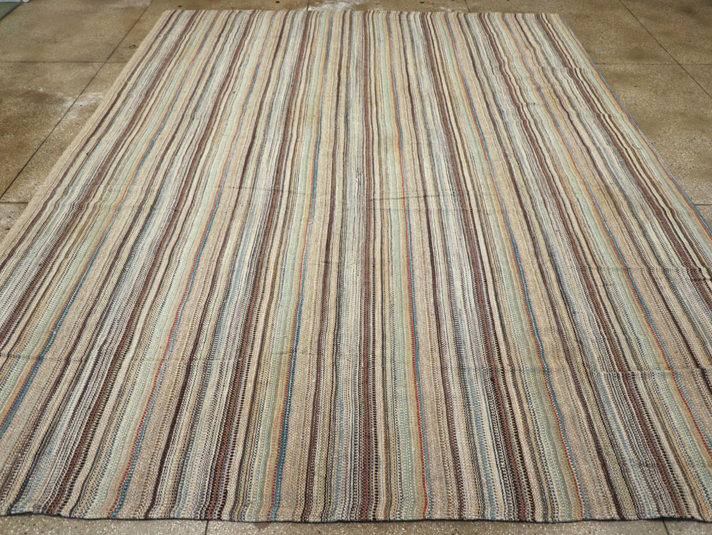 Modern Turkish Flatweave Room Size Carpet, No.30950 - Gsblank