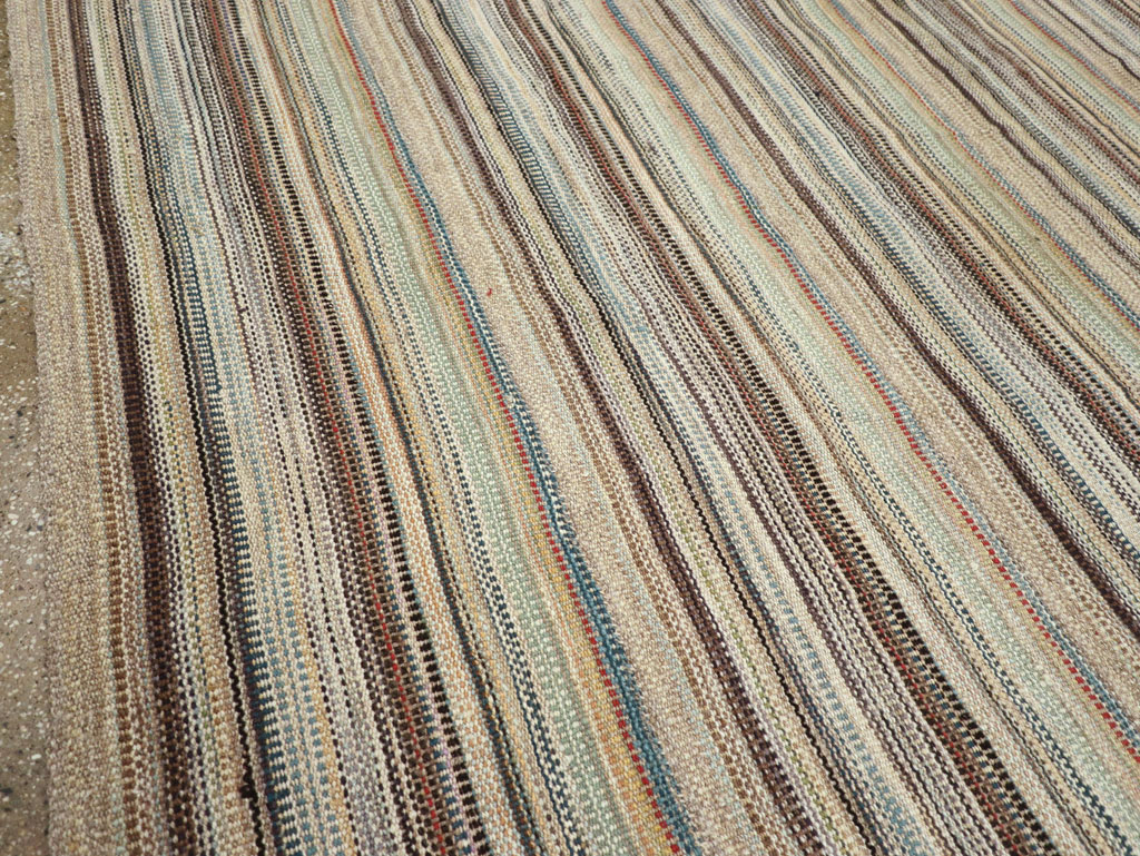 Modern Turkish Flatweave Room Size Carpet, No.30950 - Gsblank