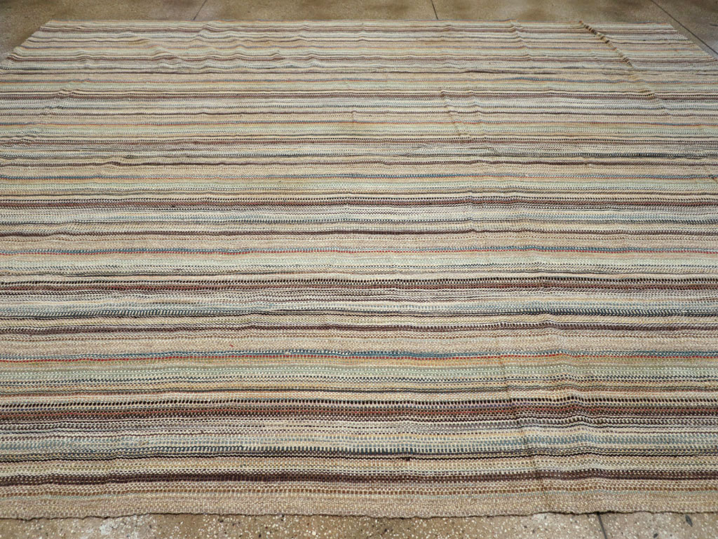 Modern Turkish Flatweave Room Size Carpet, No.30950 - Gsblank