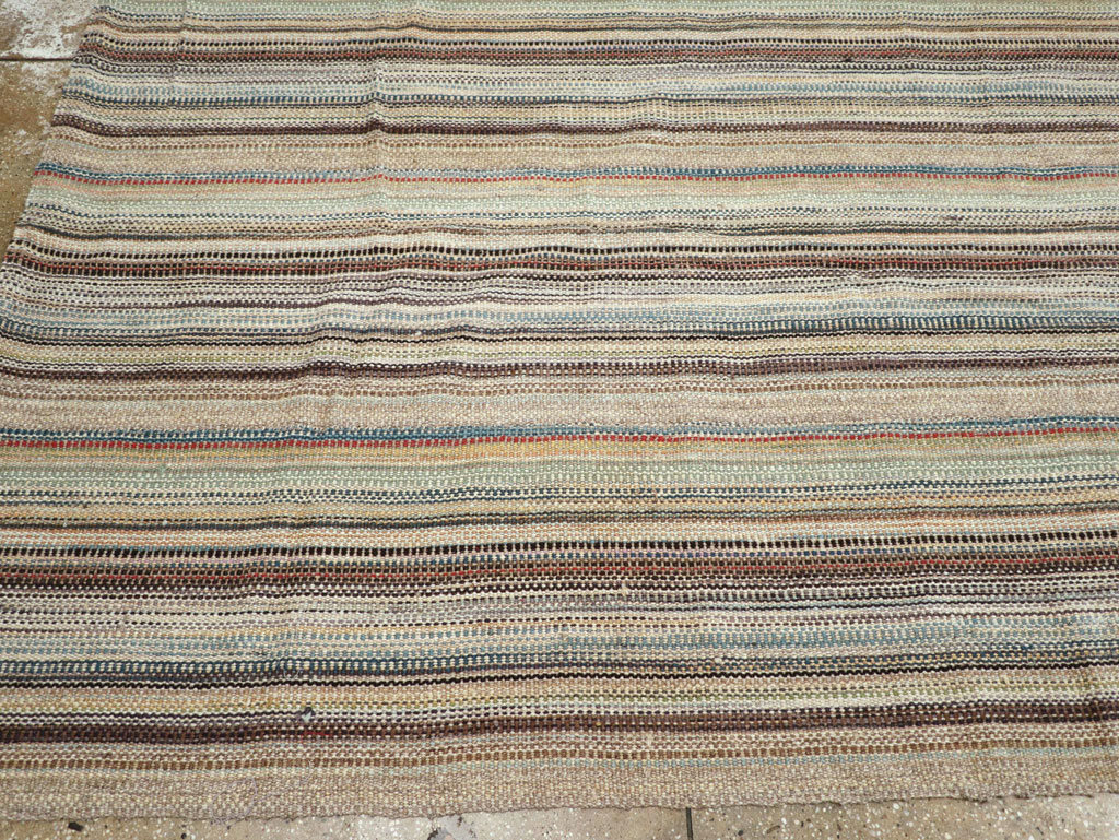 Modern Turkish Flatweave Room Size Carpet, No.30950 - Gsblank