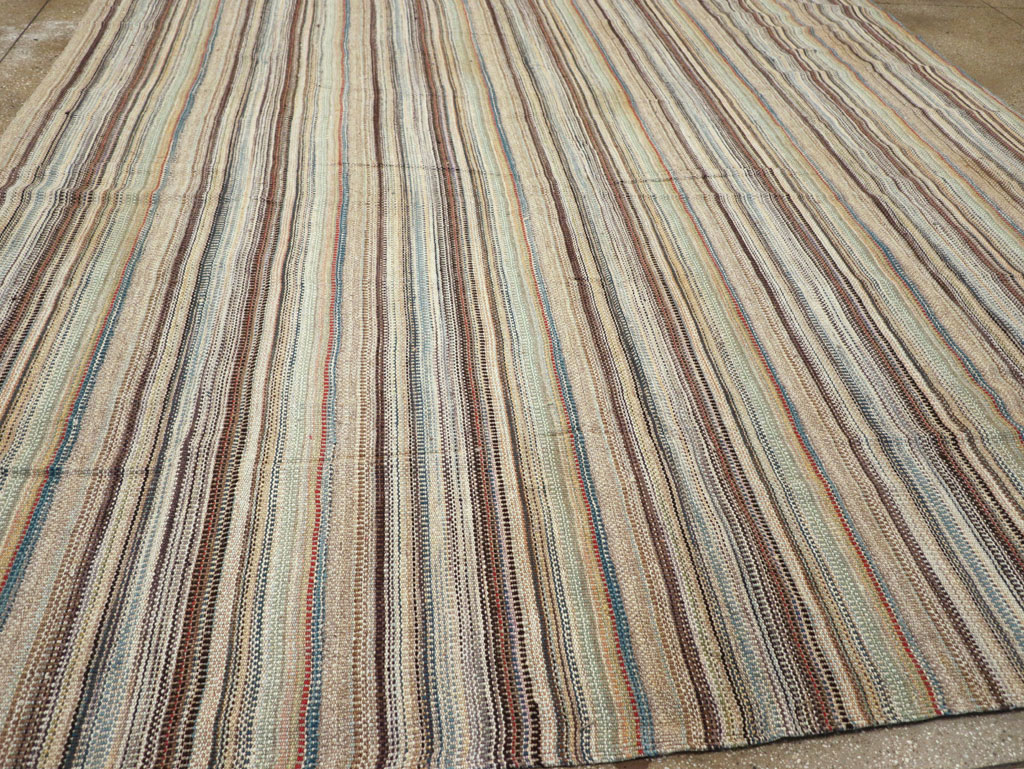 Modern Turkish Flatweave Room Size Carpet, No.30950 - Gsblank