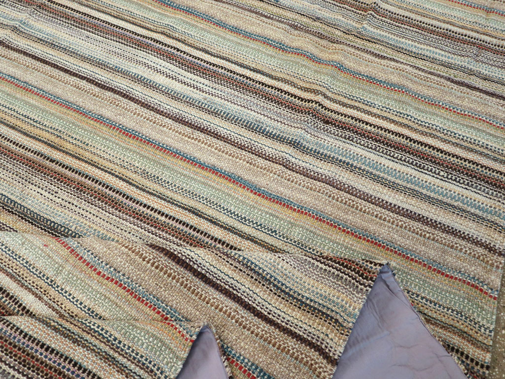 Modern Turkish Flatweave Room Size Carpet, No.30950 - Gsblank