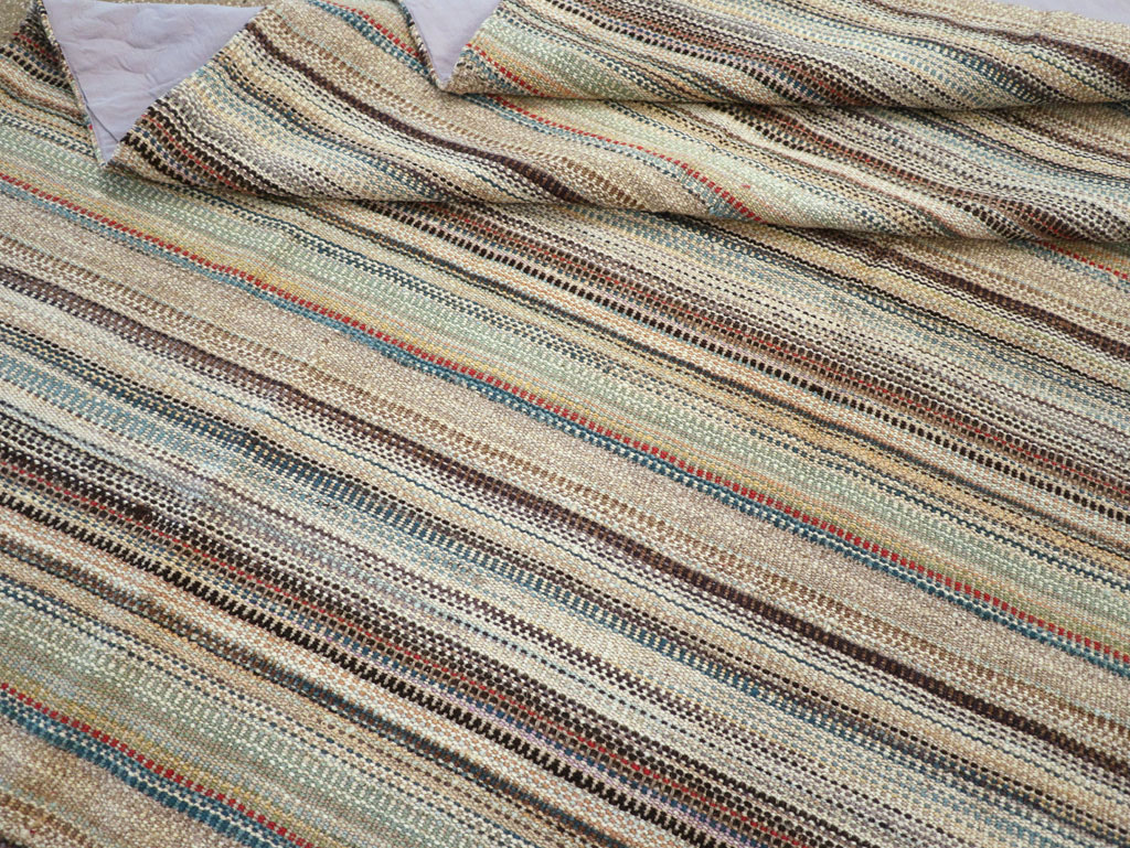 Modern Turkish Flatweave Room Size Carpet, No.30950 - Gsblank