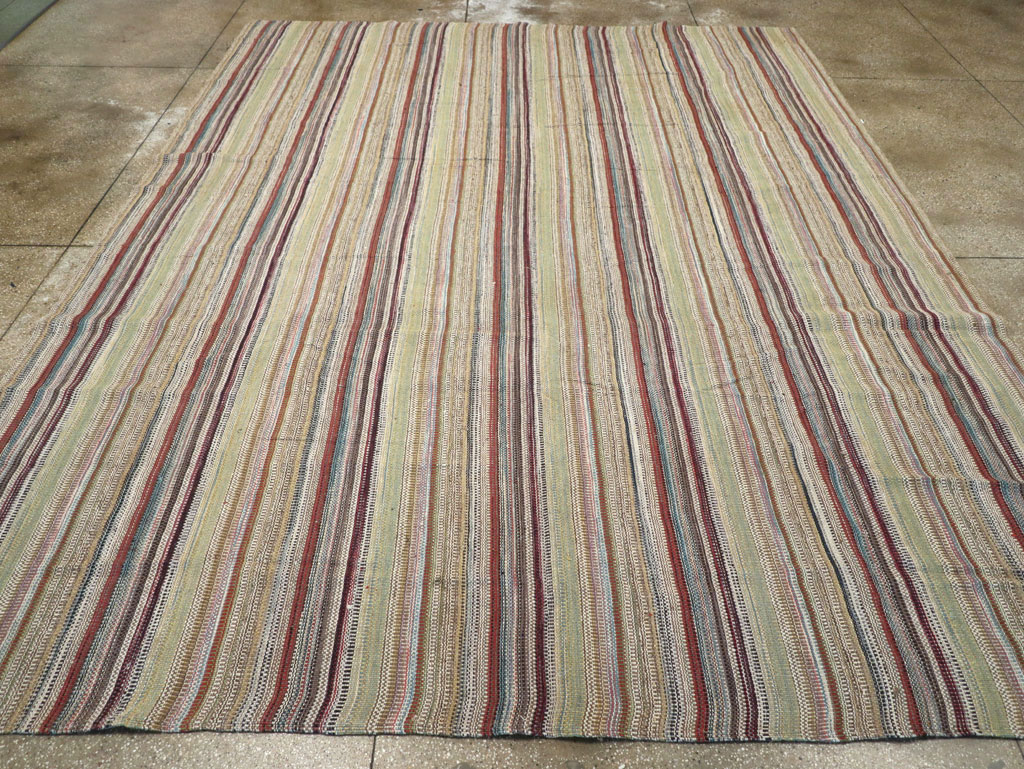 Modern Turkish Flatweave Room Size Carpet, No.30951 - Gsblank