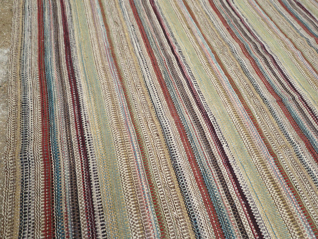 Modern Turkish Flatweave Room Size Carpet, No.30951 - Gsblank