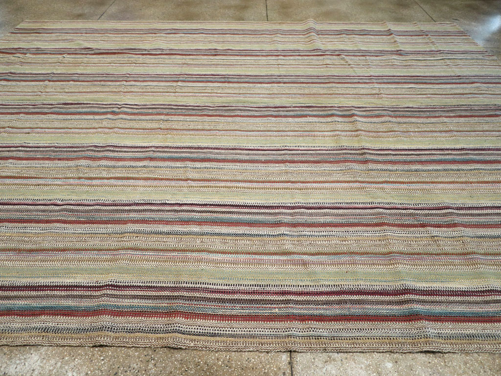 Modern Turkish Flatweave Room Size Carpet, No.30951 - Gsblank