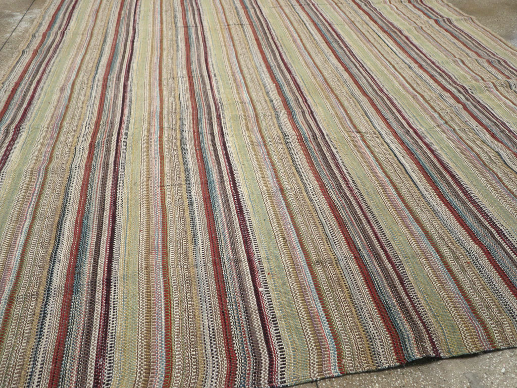 Modern Turkish Flatweave Room Size Carpet, No.30951 - Gsblank