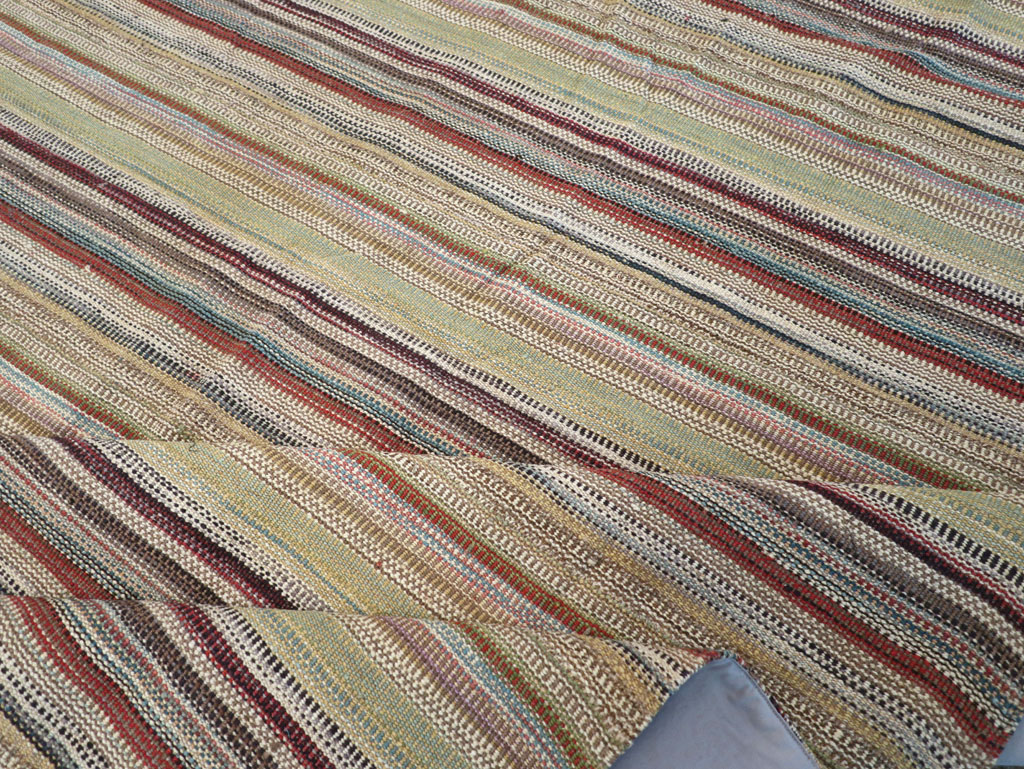 Modern Turkish Flatweave Room Size Carpet, No.30951 - Gsblank
