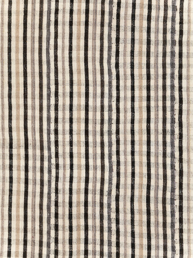 Vintage Persian Plaid Flatweave Kilim Room Size Carpet, No.30952 - Gsblank