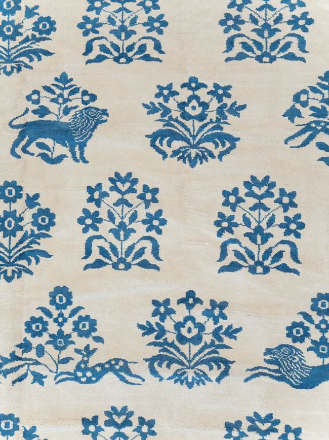 Vintage Indian Cotton Agra Large Room Size Carpet, No.30957 - Gsblank