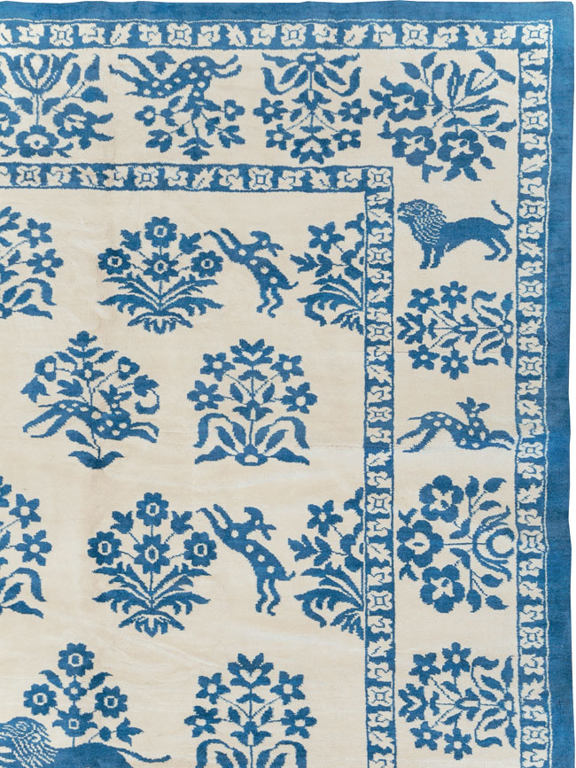 Vintage Indian Cotton Agra Large Room Size Carpet, No.30957 - Gsblank