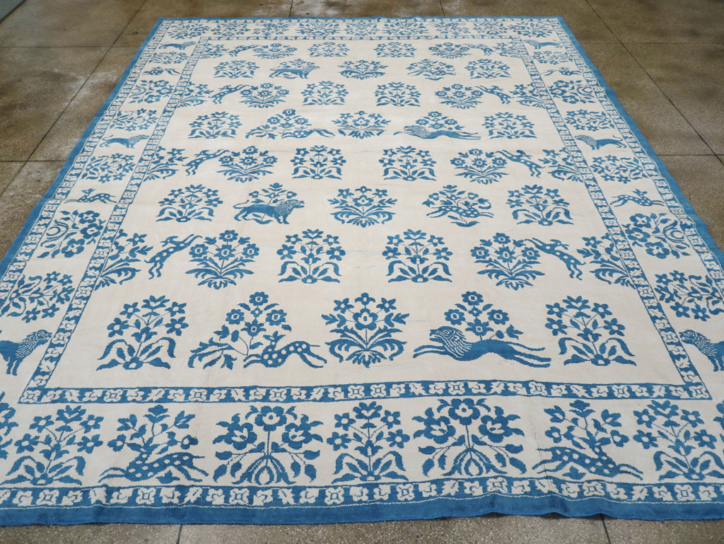 Vintage Indian Cotton Agra Large Room Size Carpet, No.30957 - Gsblank