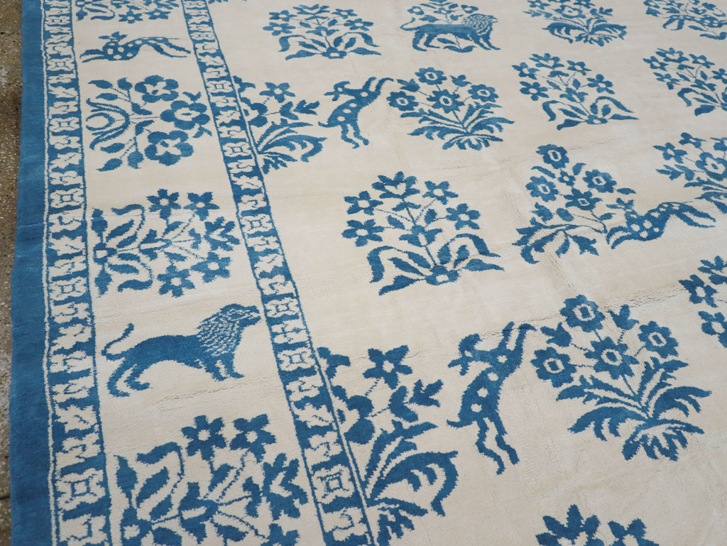 Vintage Indian Cotton Agra Large Room Size Carpet, No.30957 - Gsblank