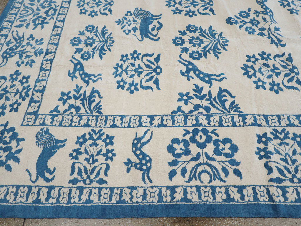 Vintage Indian Cotton Agra Large Room Size Carpet, No.30957 - Gsblank
