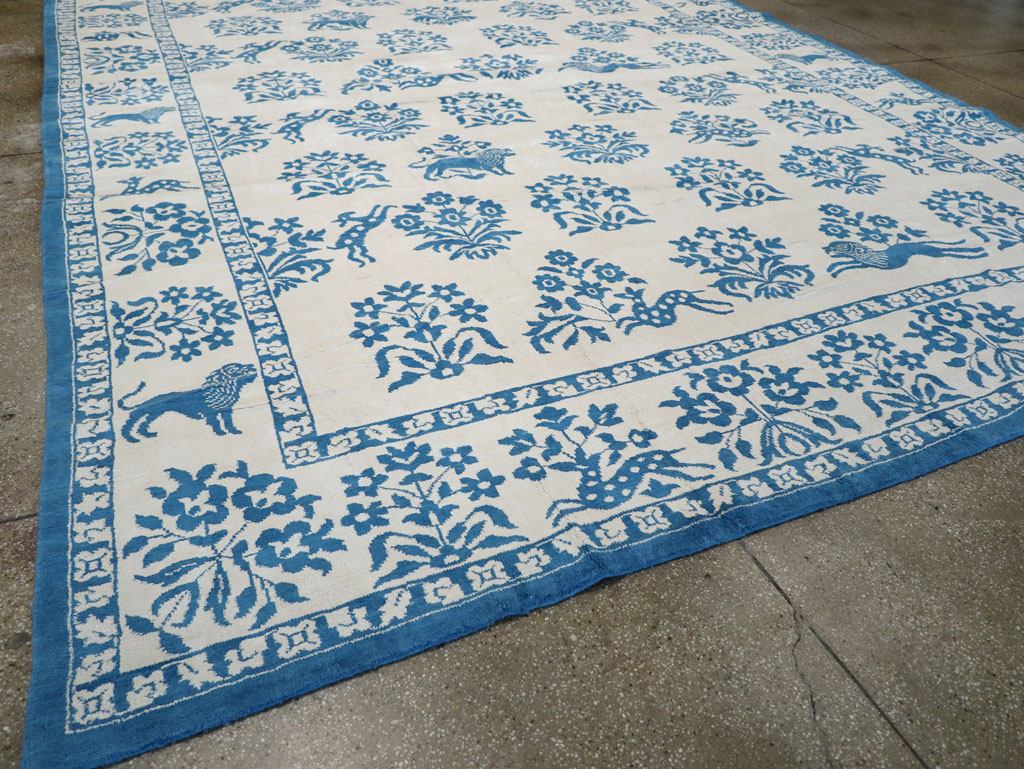 Vintage Indian Cotton Agra Large Room Size Carpet, No.30957 - Gsblank