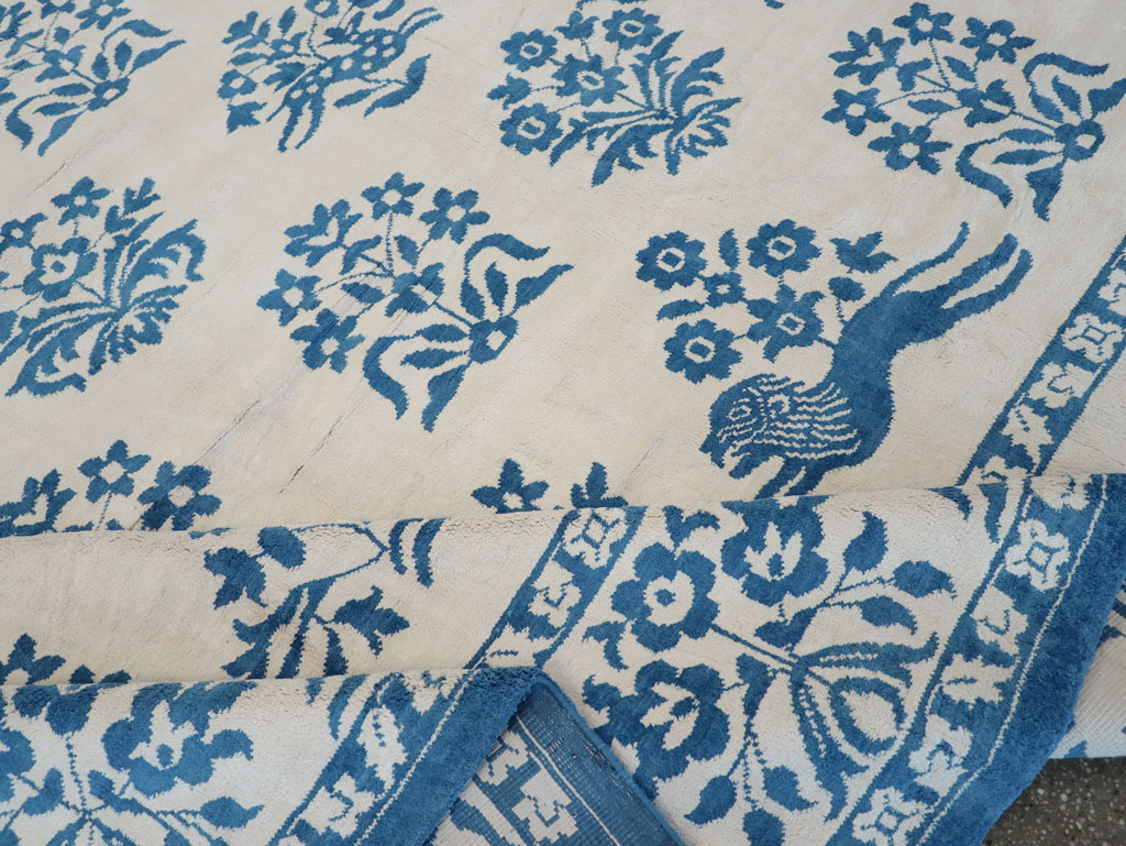 Vintage Indian Cotton Agra Large Room Size Carpet, No.30957 - Gsblank