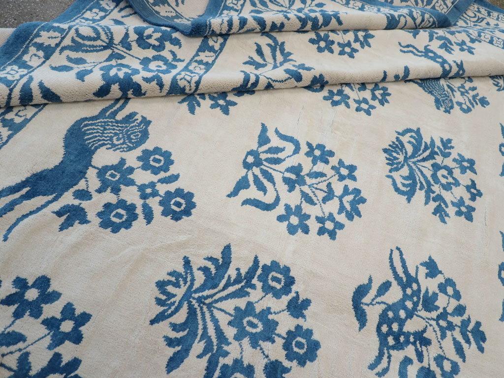 Vintage Indian Cotton Agra Large Room Size Carpet, No.30957 - Gsblank