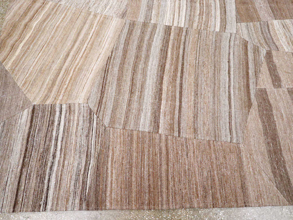 Contemporary Turkish Flatweave Patchwork Style Room Size Carpet, No.30968 - Gsblank