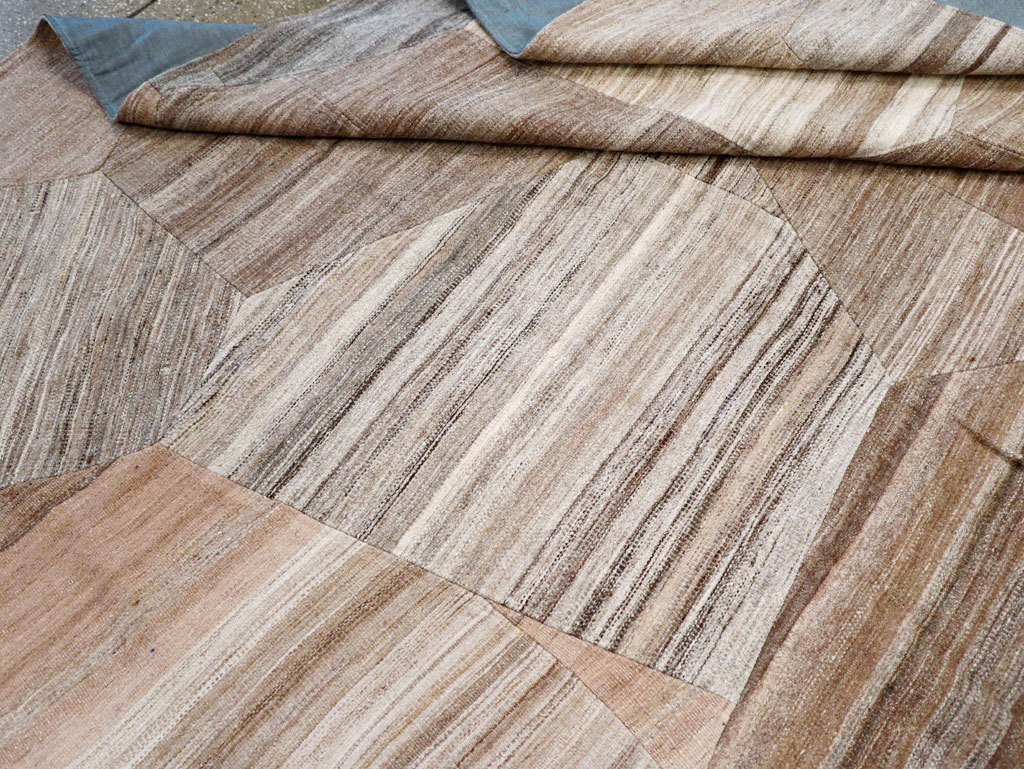 Contemporary Turkish Flatweave Patchwork Style Room Size Carpet, No.30968 - Gsblank