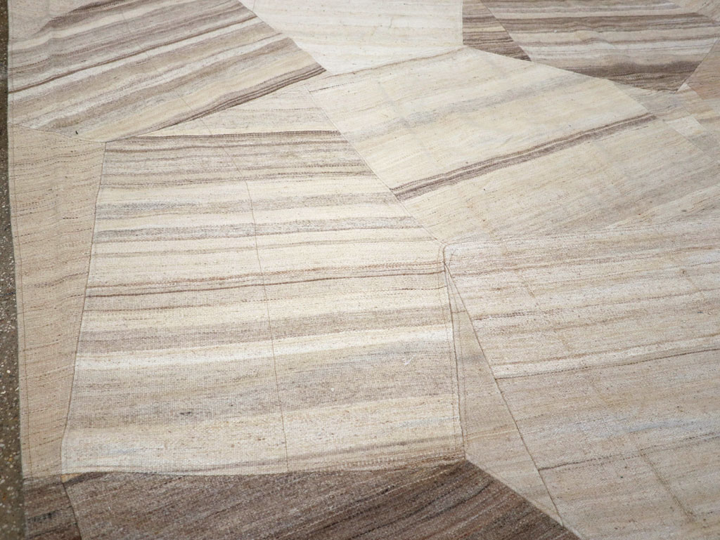 Contemporary Turkish Flatweave Patchwork Style Room Size Carpet, No.30969 - Gsblank