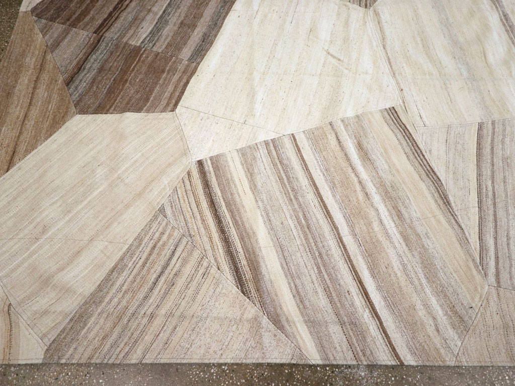 Contemporary Turkish Flatweave Patchwork Style Room Size Carpet, No.30969 - Gsblank