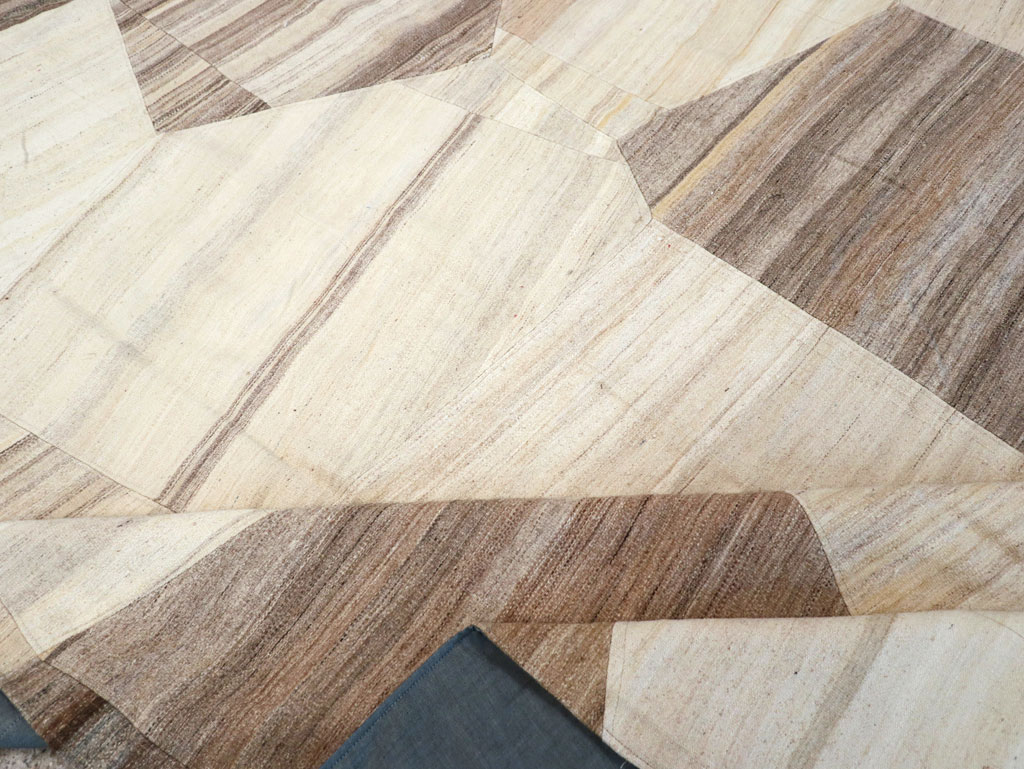 Contemporary Turkish Flatweave Patchwork Style Room Size Carpet, No.30969 - Gsblank