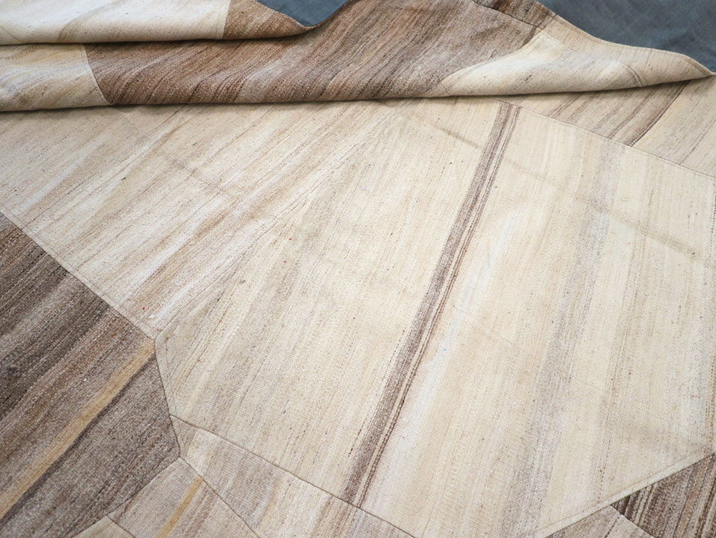 Contemporary Turkish Flatweave Patchwork Style Room Size Carpet, No.30969 - Gsblank